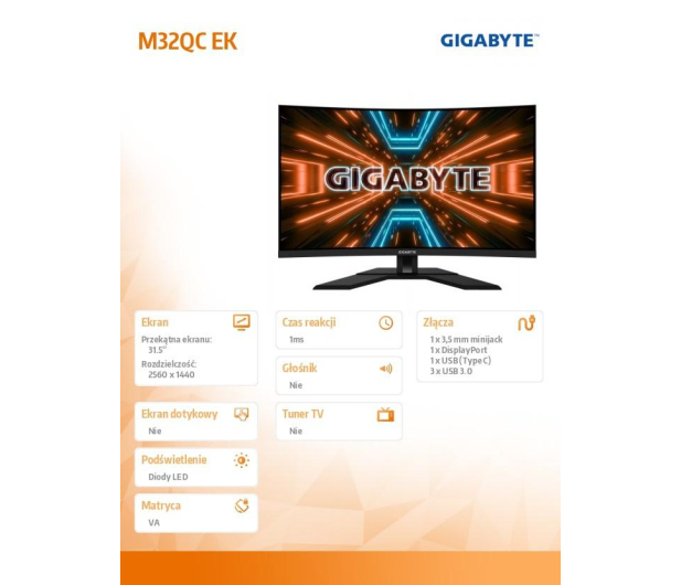 Gigabyte M32QC Curved HDR KVM - 691576 - zdjęcie 9